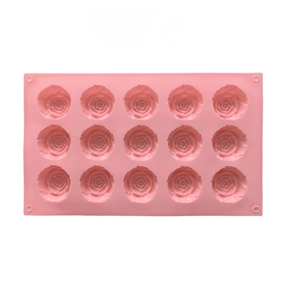 ACDANC 15 Cavity Silicone Rose Cake Pan,Non-Stick Fondant & Chocolate Mold for Baking,Heat Resistant Rose Molds for Valentine's Day Home Decor,Candy,Soap Making rose silicone mold