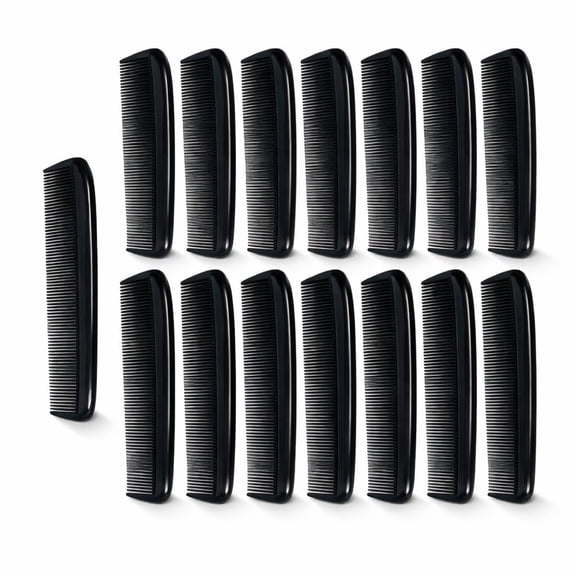 ACDANC 15 Men Hair Black Pack Pocket Size Beard Mustache Combs Unbreakable 15 All Fine Sideburns Travel Effortless Glide Peak Comfort Bag Packing Fine Tooth Peines Para Cabello Unbreakable