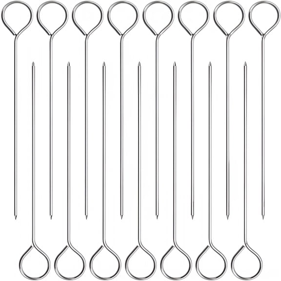 ACDANC 15 PCS 6'' Turkey Lacers for Trussing Turkey,Stainless Steel Metal Skewers Meat Roasting Trussing Needles Poultry Grilling Supplies Roast Goose Needle Barbecue Skewers for BBQ Cooking Kitchen