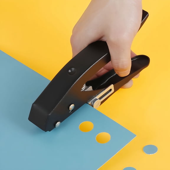 ACDANC 15 mm Heavy Duty Hole Puncher Round Hole Punching Tool Paper Punch Precise Circle Hole Puncher Handheld Edge Banding Hole Puncher for Paper Ticket Label