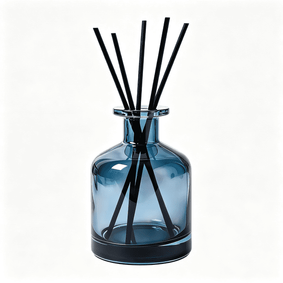 ACDANC 150Ml/5Oz Glossy Blue Modern Decorative Glass Diffuser Bottle,Empty Refillable Reed Diffuser Replacement Jar,Small Bud Vase Aromatherapy Container for Diy Fragrance Home Office Decor