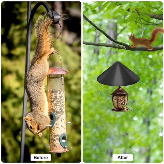 ACDANC 16'' Squirrel Baffle for Bird Feeder Pole,Outdoor Squirrel Guard Baffle Cover with Hook,Squirrel Repellent Outdoor