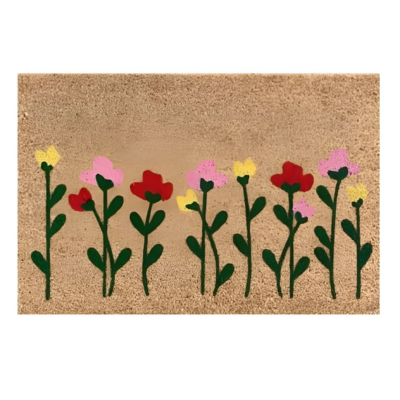 Welcome Rug Print ACDANC 16x24 Inch Summer Flower Doormat, Non Slip Rubber Backed Welcome ...