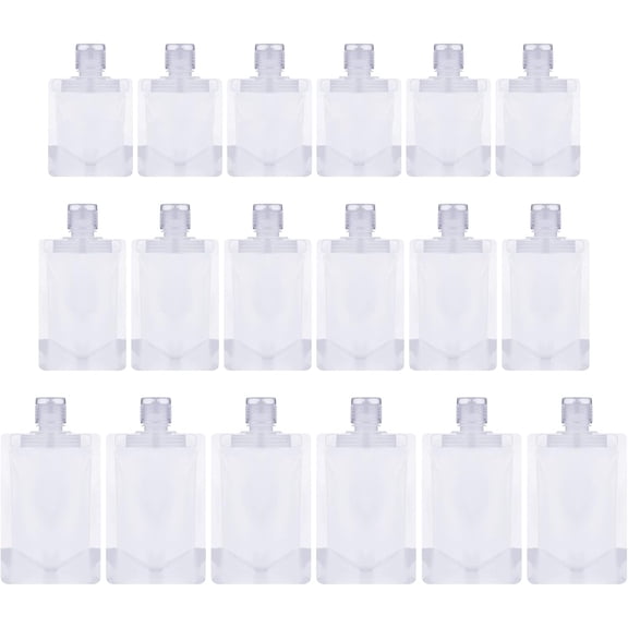 ACDANC 18 Pcs Travel Pouches for Toiletries Travel Size Portable Containers Liquid Containers Leak Proof Fluid Makeup Packing Bag with Spout for Shampoo Conditioner Lotion Soap Liquids 30/50/100 Ml