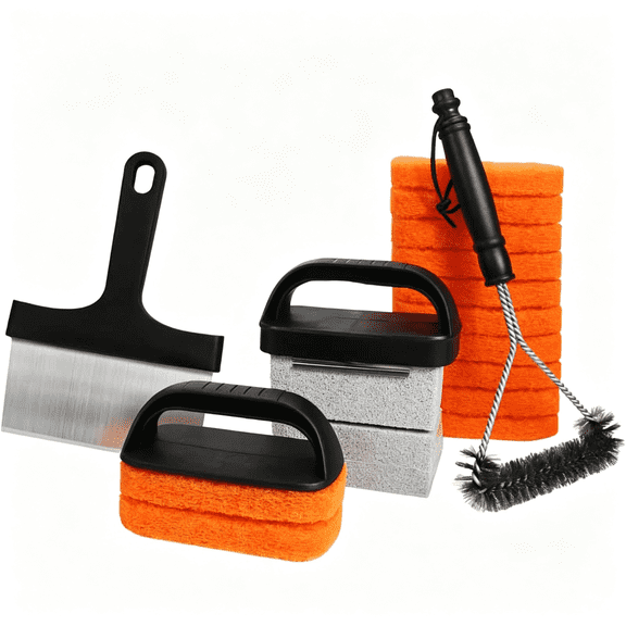 ACDANC 18-Piece Griddle Cleaning Kit for Flat Top Grill,Heavy Duty Scraper,Grill Brush and Grill Stone,Essential Griddle Cleaner Set for Maintenance