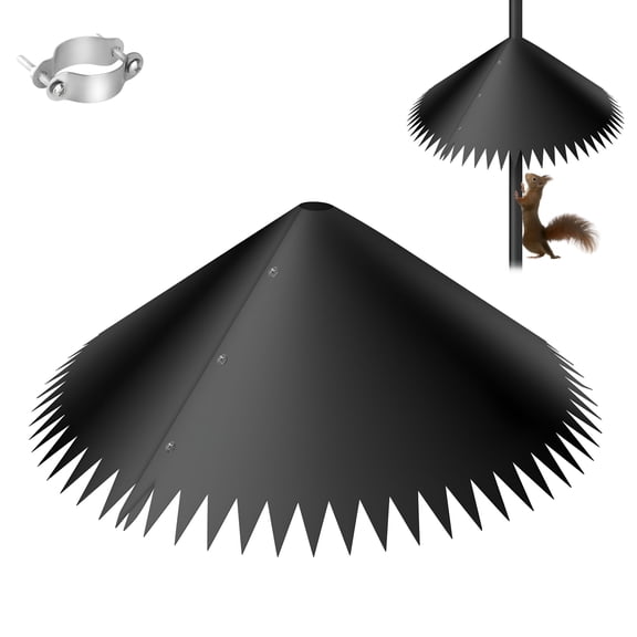ACDANC 18'' Squirrel Baffle for Bird Feeder Pole,Outdoor Wrap-Around Pole Squirrel Guard Baffle with Spikes Bird Feeder Squirrel Guard