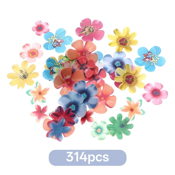 ACDANC 180Pcs Edible Flowers Cupcake Toppers Flower Cake Decor for Birthday Wedding (Thickness),Edible Flowers Cake Decorations,Wedding Cake Toppers