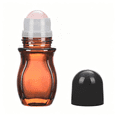 thumbnail image 1 of ACDANC 1Oz Large Amber Glass Roll on Bottles for Essential Oils Perfume Refillable Quartz Roller Ball Applicator Empty Deodorant Containers with Crystal Rollerball, 1 of 7