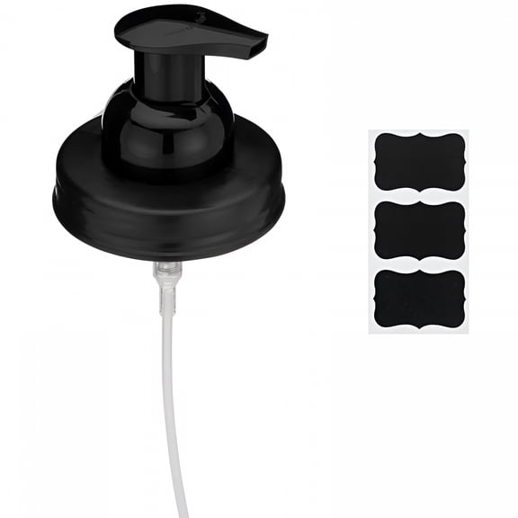 ACDANC 1Pack Mason Jar Soap Dispenser Lid and Pump Rust Proof, Black Plastic Dispenser Lid for 16 Oz Regular Mouth Mason Jar Decor