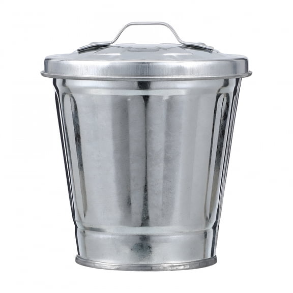 ACDANC 1Pack Small Iron Metal Trash Can Small Metal Trash Can with Lid - for Iron Crumbs Collection,General Users