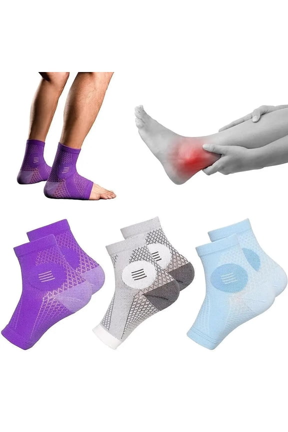 1Pair Neuropathy Socks Toeless Compression Socks for Women Breathable Comfortable Ankle Socks Relief Athletic Socks for Arch & Heel