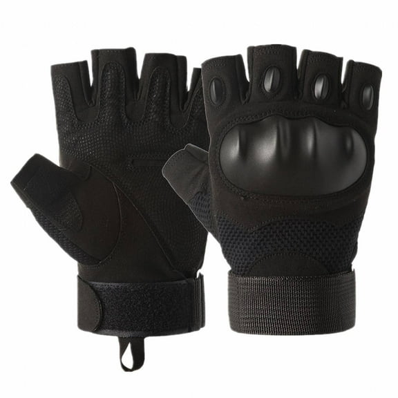 ACDANC 1Pairs Fingerless Gloves,Anti-Slip Grip Workout Gloves,Outdoor Adventure Bike Gloves,XL,Black