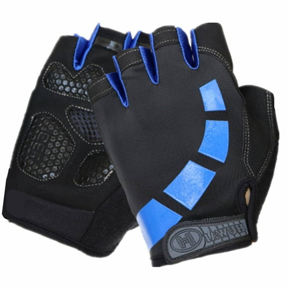 ACDANC 1Pairs Fingerless Gloves,Secure Palm Fingerless Gloves Men,Cold Weather Gear Running Gloves,M,Blue