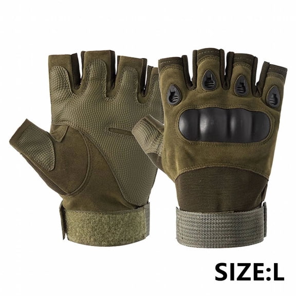 ACDANC 1Pairs Fingerless Gloves,Soft Palm Grip Gym Gloves for Men,Warm Lining Fingerless Gloves Men,One Size,Green