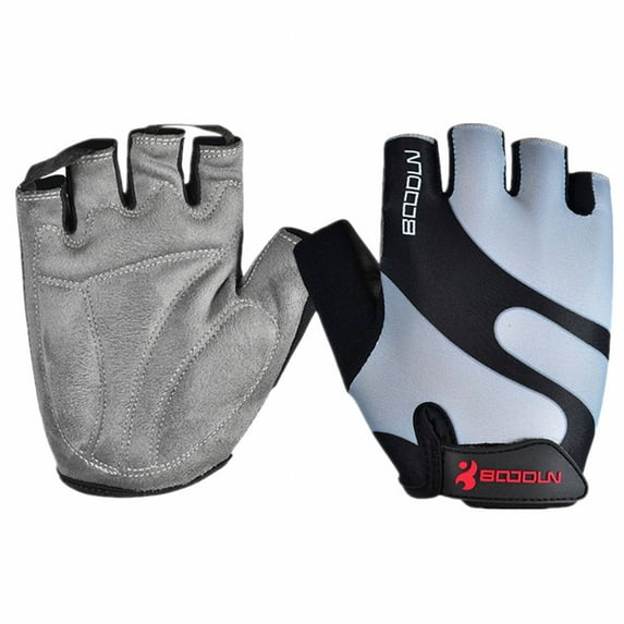 ACDANC 1Pairs Fingerless Gloves,Soft Palm Workout Gloves Women,Breathable Comfort Gym Gloves,L,Silver