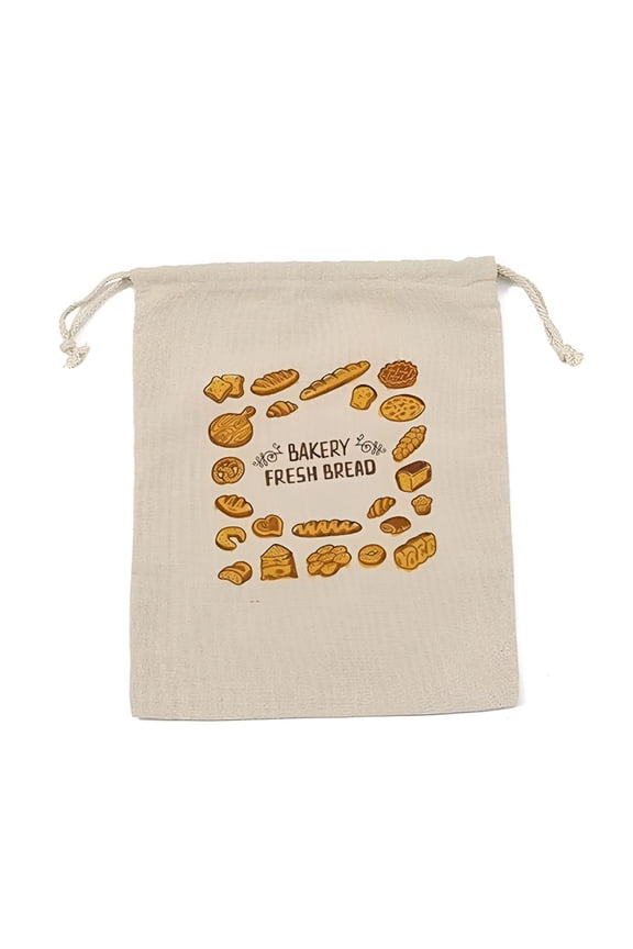 1Pc Linen Bread Bags Reusable Drawstring for Loaf Homemade Artisan Bread Storage