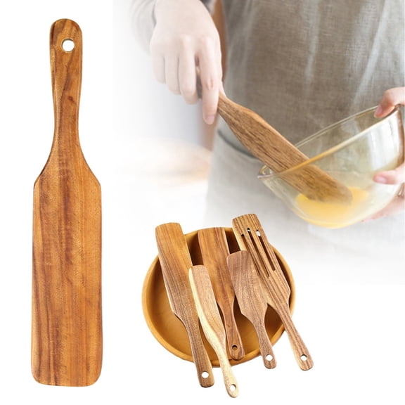 ACDANC 1Pc Wooden Spatula,Non Stick Spatulas Handmade for Kitchen Gifts,Wood Spatula Scraper Bamboo Multifunction,Ideal Cookware Utensils for Baking Scraping Mixing in Home and Restaurant