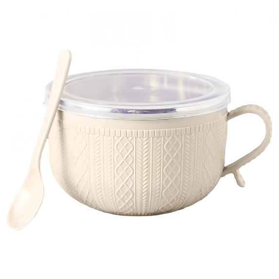 ACDANC 1Pcs Plastic Ramen Bowl with Lid,Soup Bowls with Handles,Large ...