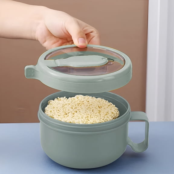 ACDANC 1Pcs Unbreakable Microwave Soup Mugs with Lids and Handles,Microwave Ramen Bowl with Lid for Soup and Instant Noodles,Oatmeal,Gumbo,Salad,Bpa Free Gumbo Bowls
