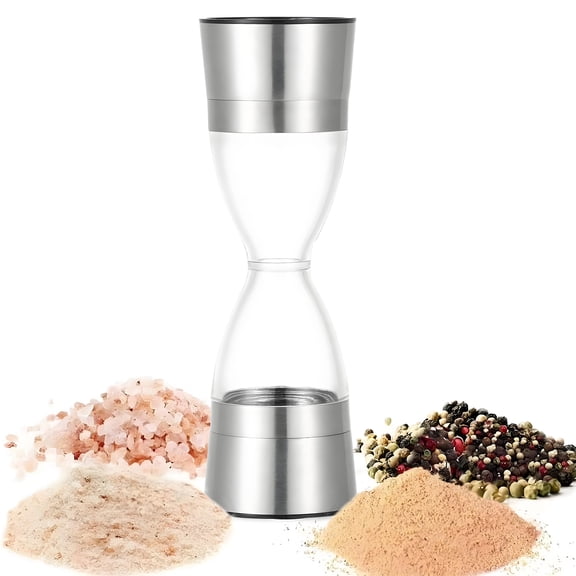 ACDANC 2 in 1 Salt and Pepper Grinder,Manual Dual-Head Salt Grinder,Adjustable Ceramic Grinder Core,Pepper Mill Grinder for Kitchen Cooking,RV,Camping,BBQ
