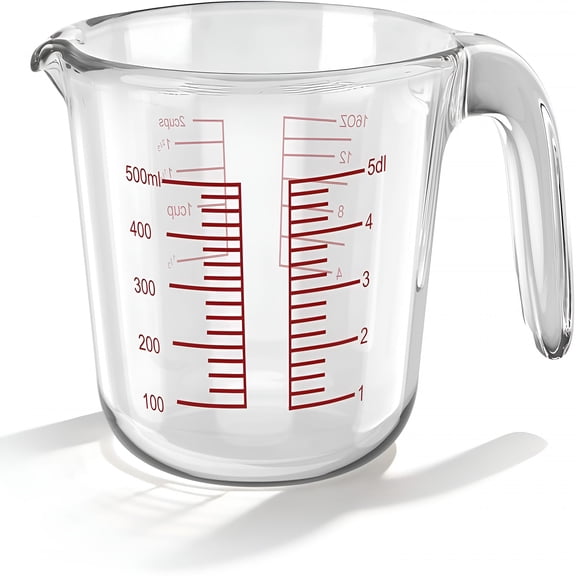 ACDANC 2-Cup Glass Measuring Cup for Baking and Cooking,Dishwasher,Freezer,Microwave,and Oven Safe Liquid Measuring Cups,Essential Kitchen Measure Cups
