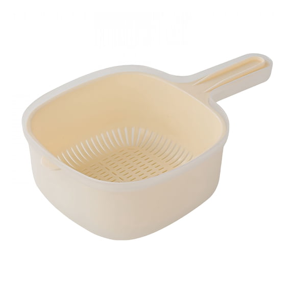 ACDANC 2-Layer Mini Colander with Handles Kitchen Plastic Strainer Small Colander for Washing Rice,Berries,Salad
