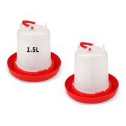 ACDANC 2 Pack 1.5L Chick Waterer with Handle   Poultry Drinker Set for Chicks, Ducks, Turkeys, and Small Farm Birds | Plastic Water Dispenser for Coop