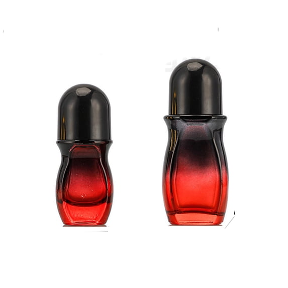 ACDANC 2 Pack 50Ml Large Amber Glass Roll on Bottles for Essential Oils Perfume Refillable Quartz Roller Ball Applicator Empty Deodorant Containers with Crystal Rollerball