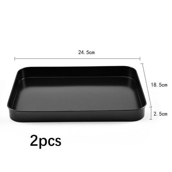 ACDANC 2 Pack 9.7"X7.6" Small Cookie Sheet,57% Thicker Nonstick 1/8 Toaster Oven Pans,Heavy Duty Cookie Sheet Pan Set,Baking Sheet,Black