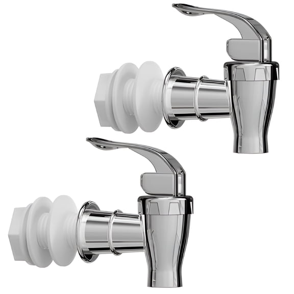 ACDANC 2-Pack Beverage Dispenser Spigot, Push Style Faucet with Flow Control Lever for Glass & Plastic Pitchers, White