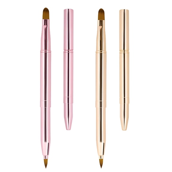 ACDANC 2 Pack Lip Brush for Lipstick,Retractable Lip Brushes,Dual-Ended Makeup Brush for Lipstick Lip Gloss,Include Lid