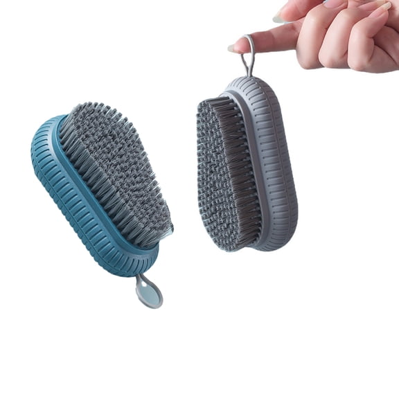 ACDANC 2 Pack Nail Brushes for Cleaning Fingernails, Heavy Duty Hand Scrub Brush with Hanging Rope, Narrow Bristles Fingernail Brush for Cleaning and Scrubbing Fingernails and Toes (Blue, Grey)