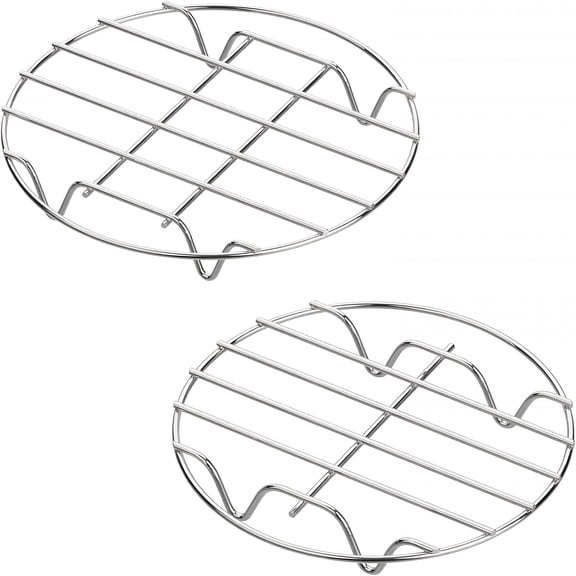 ACDANC 2 Pack Round Steamer Rack (6.9" & 8.9") for Cooking & Baking Cooling Rack,Stainless Steel Wire Rack Fits 6 Qt 8 Qt Pressure Cooker,Air Fryer,Dutch Oven,Heavy Duty Canning Trivet