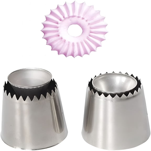 ACDANC 2 Pack Russian Piping Tips Set Sultan Tip Nozzle Baking Ring Cookies Mold Kits Cake Decorating Supplies