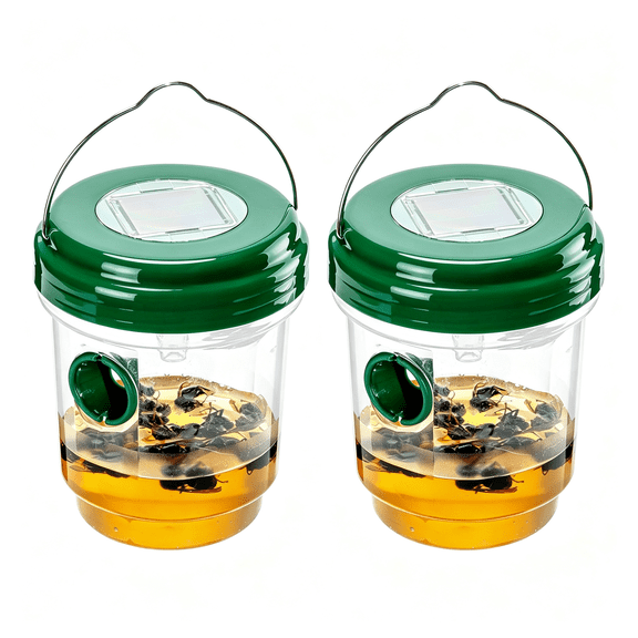ACDANC 2 Pack Solar Wasp Trap Outdoor Hanging,Effective Wasp Killer