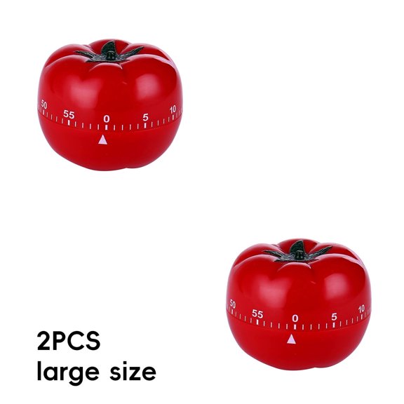 ACDANC 2-Pack Visual Kitchen Timer, Food-Grade Plastic Mechanical Tomato Timer for Cooking and Baking, Cute Vegetable Countdown Clock