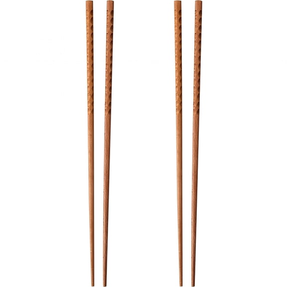 ACDANC 2 Pairs 16.5 Inch Cooking Chopsticks, Extra Long Wooden Kitchen Utensils With Anti-Slip Tips For Hotpot, Frying, Noodles