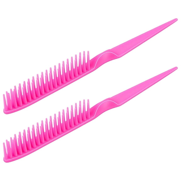 ACDANC 2 Pcs 3 Row Comb for Removing Braids,Unbraider Teasing Comb with Rat Tail for Combing, Separating and Shaping Curls,Curly Hair Combs for Women Men(Pink)