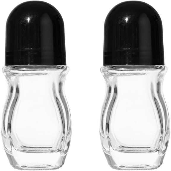 ACDANC 2 Pcs 50Ml Glass Empty Roller Bottles,Deodorant Roll on Bottles Containers,Roller Ball Deodorant Container for Essential Oils Perfume Cosmetics(2Pcs Oval)