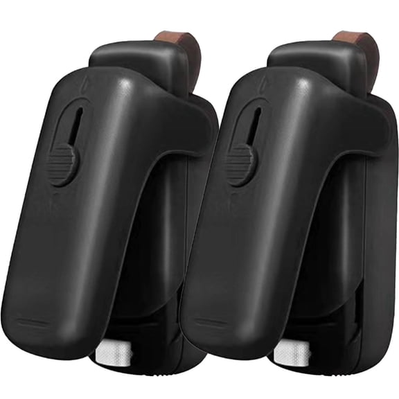 ACDANC 2 Pcs Bag Sealer,Fast Heat Sealing Bag Sealer Heat Seal,Easy Cutting Clean Storage Solution Heat Sealer,Black