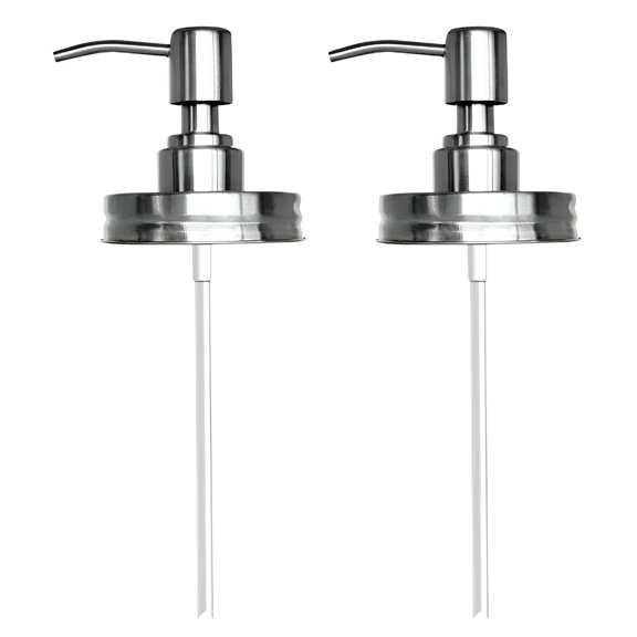 ACDANC 2 Pcs Hand Soap Dispenser Lotion Pump Mason Jar Dispenser Foaming Dispenser Stainless Steel Lids Pump Dispenser