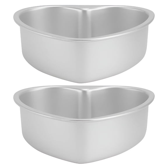 ACDANC 2 Pcs Heart Shaped Cake Pan with Removable Bottom, Premium Aluminum Alloy Baking Skillet for Mousse, Cheesecake, Cookies, Kitchen Party Baking Mold