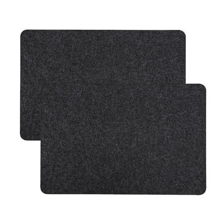 ACDANC 2 Pcs Heat Resistant Mats,Silicone Non-Slip Felt Hot Pads for Air Fryer,Coffee Machine,Dark Grey