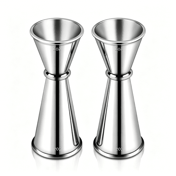 ACDANC 2 Pcs Jigger for Bartending,Premium 304 Stainless Steel Jigger 2 Oz 1 Oz,Professional Heavy-Duty Double Jigger,Cocktail Jigger,Cocktail Measuring Cup
