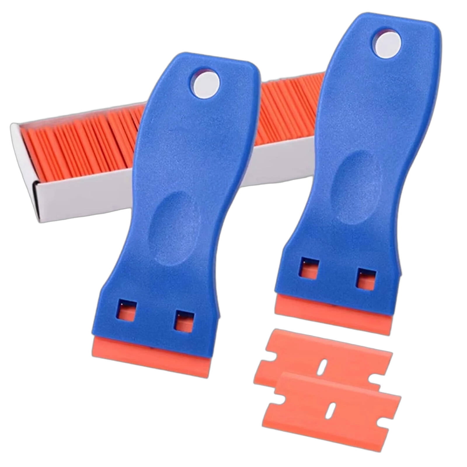 ACDANC 2 Pcs Plastic Razor Blades for Floor Scraper,Plastic Scraper Tool for Decals,Quick Replaceable Blades for Safe Cleaning