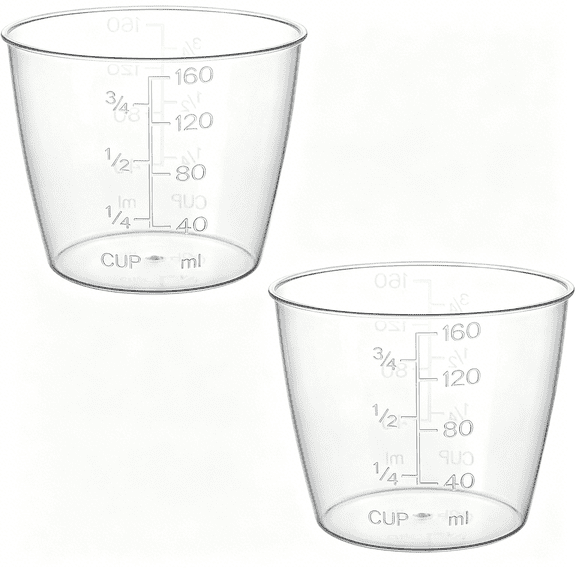 2 Pack 160ml Plastic Rice Measuring Cups Transparent Double Scale Measuring Cup for Rice Cooker Dry Liquid Ingredients