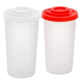 thumbnail image 1 of ACDANC 2 Pcs Salt and Pepper Shakers,Freshness Lock Sugar Shaker,Moisture Seal Leak-Free Salt and Pepper,L,White&Red, 1 of 4