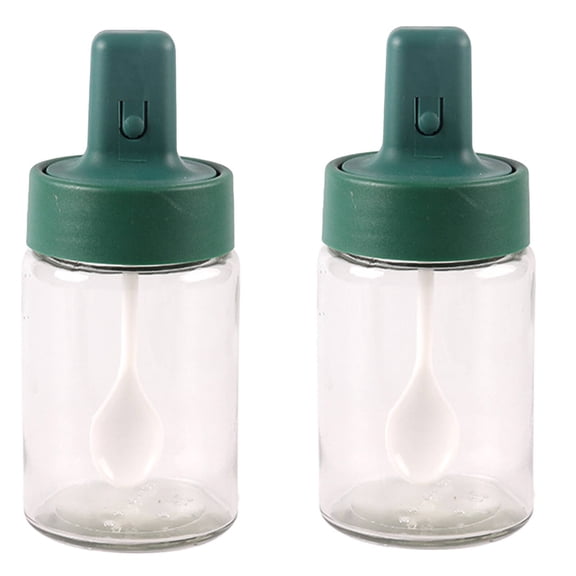 ACDANC 2 Pcs Salt and Pepper Shakers,Shatterproof Glass Sugar Shaker,Scratch-Resistant Long-Term Use Seasoning Containers,Green,for Kitchen,Dining,Table,Home,Restaurant