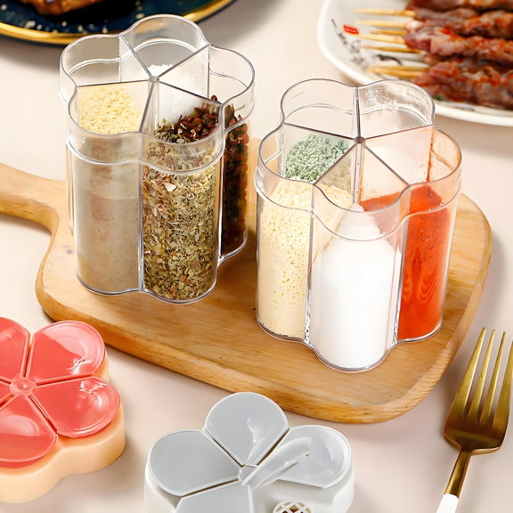 ACDANC 2 Pcs Salt and Pepper Shakers,Non-Slip Powdered Sugar Shaker Duster,Stable Base Secure Position Salt and Pepper,Red