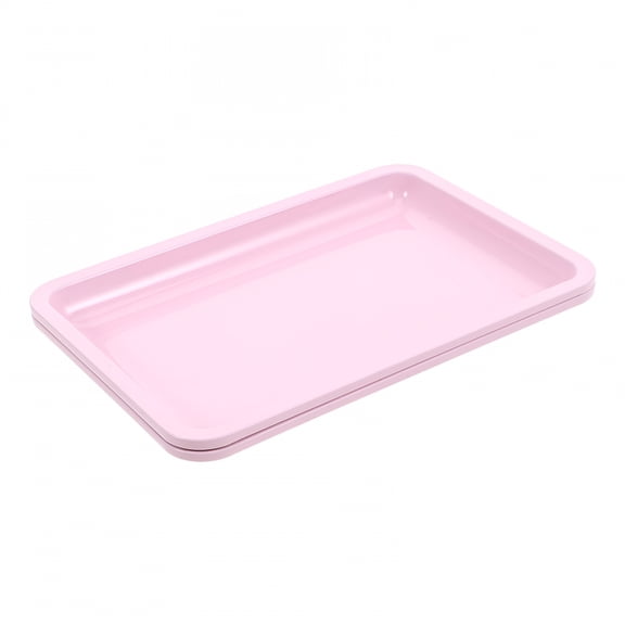 ACDANC 2 Pcs Stainless Steel Square Plate Bathroom Vanity Tray Pink